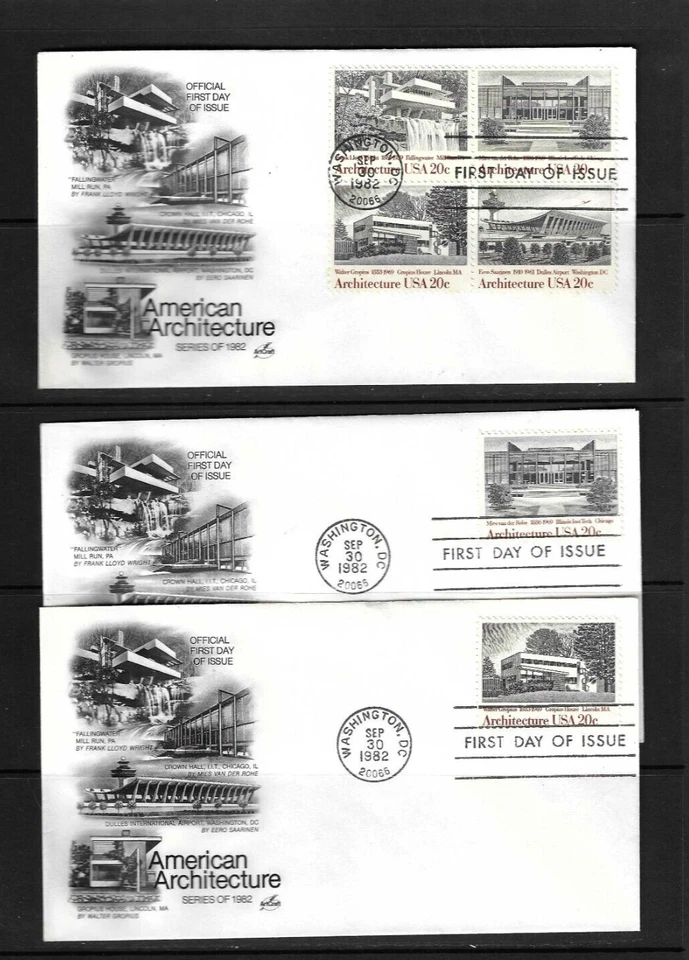 USA SC # 2019-2022 And 2022a Architecture  FDC . Artcraft Cachet - Image 1 of 2