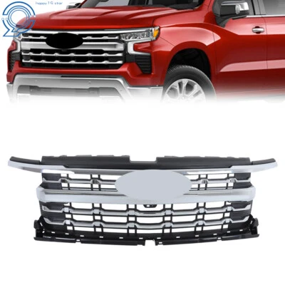 For Chevy Silverado 1500 LTZ 2022-2024 Front Bumper Upper Grille 85516947 Chrome Foto 1 de 4