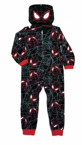 Spider-man Boy's Superhero Print Costume Hooded Fleece Pajama Sleeper - Picture 1 of 6
