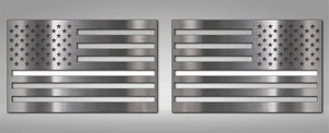 Emblem American Flag Style 2pc [Brushed] - Bild 1 von 4
