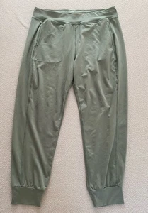 SWEATY BETTY YOGA PANTS GARY SZ 14 LARGE 26” SHORT LEG GREEN WOMENS TROUSERS - Picture 1 of 11