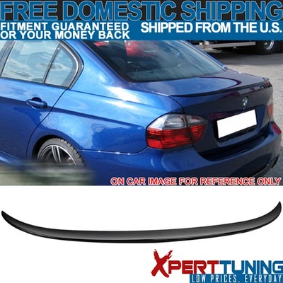 Fits 06-11 BMW 3 Series E90 P Style Rear Trunk Spoiler Painted #668 Jet Black Foto 1 de 4