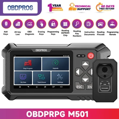 OBDPROG 501 Car Key Programming Scanner EEPROM Pin Code IMMO OBD Diagnostic Tool - Image 1 of 4