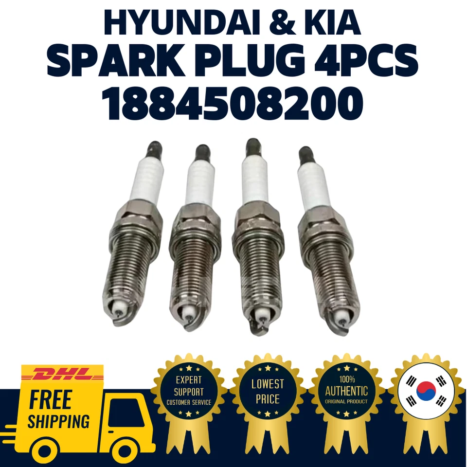 GENUINE OEM Hyundai Kia Spark Plug 4PCS 1884508200 Genesis Coupe - Image 1 of 1
