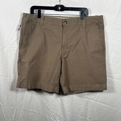 Pantalones Cortos Columbia Para Hombre 38 W 8 L Caqui Marrón Frente Plano Un Bolsillo Lateral Foto 1 de 4