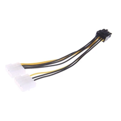 Power Supply Adapter Cable Graphics Card Molex 4Pin Male to 6Pin Male Power Cord - Image 1 of 4