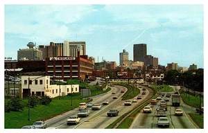 Postcard HIGHWAY SCENE Atlanta Georgia GA j/29 AT1827 - Picture 1 of 3