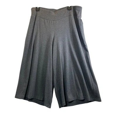 Pantalones Palazzo Venezia Mujer Gris Pierna Ancha Recortados Talla 14 16 Algodón Spandex Foto 1 de 4