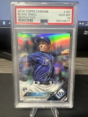 Blake Snell 2016 Topps Chrome Refractor RC Rookie #181 PSA 10 Dodgers - Image 1 of 2