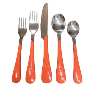 Fiesta Besteck 5-teilig Platzeinstellung Persimmon Swirl Edelstahl 1980er Jahre - Bild 1 von 6