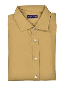 Camisa de Vestir Ralph Lauren Etiqueta Púrpura Tostada Algodón Sarga XL Nueva $395 - Imagen 1 de 2