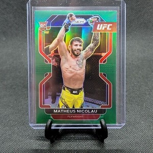 2022 Panini Prizm UFC MMA Fighting MATHEUS NICOLAU #168 GREEN HOLO PRIZM SP