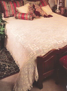 EXQUISITE Rose Filet Bedspread/Afghan/Crochet Pattern INSTRUCTIONS ONLY - Picture 1 of 1