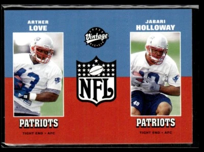 2001 UPPER DECK VINTAGE ARTHER LOVE/JABARI HOLLOWAY RC NEW ENGLAND PATRIOTS #268 - Image 1 of 2
