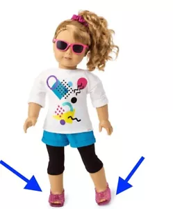 NUOVO American Girl Courtney PINK JELLY SHOES sandalo mix-n-match anni 80 bambola guardaroba - Foto 1 di 8