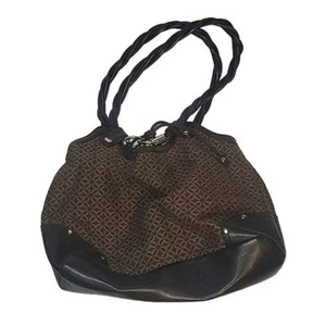 RELIC Women's Brown & Black geometric Design Satchel Purse Handbag medium - Picture 1 of 8