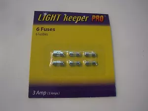 Neu! 6 Stück Light Keeper Pro 6 Miniatur Sicherungen 120 V 3 Amp 7/16 Zoll lang - Bild 1 von 1