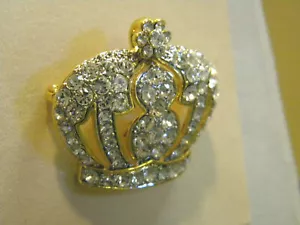Kirks Folly large borealis crystal QUEEN CROWN Pin Pendant Enhancer FREE SHIP - Picture 1 of 5