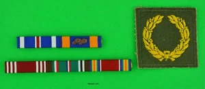 Segunda Guerra Mundial AAF - Par de barras de cinta del Cuerpo Aéreo del Ejército (DFC Air Medal ETO) Unidad distinguida - Imagen 1 de 2