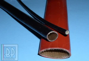 SILICONE COATED FIBERGLASS SLEEVING heat protection High Voltage AWG 4 x 100 ft - Picture 1 of 3
