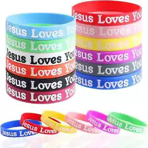 36 Piezas Pulseras Jesús Te Ama Coloridas Pulseras de Silicona Pulseras de Goma Ch - Imagen 1 de 6
