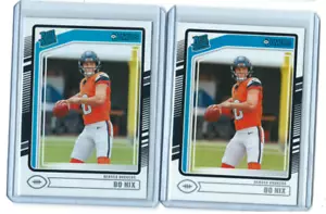 Bo Nix RC 2024 Panini Donruss Rated Rookie LOT (2) Denver Broncos #369 - Picture 1 of 2