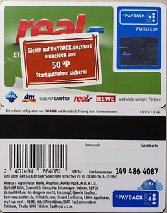 Payback Karte " Real Logo " Kennung; 16001602 (099g-Z) - Bild 1 von 1
