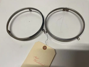 1962 Ford Thunderbird headlight trim rings set of 2 original OEM - Picture 1 of 5