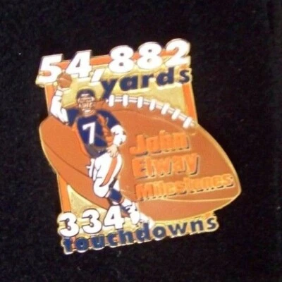Denver Broncos John Elway hitos 54,882 yardas 334 touchdowns solapa pin 31263 Foto 1 de 4