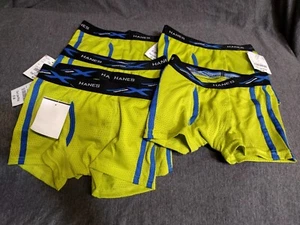 Hanes Boys X-Temp Boxer Briefs Assorted 6-Pack Size S Yellow/Blue Lines - Picture 1 of 9