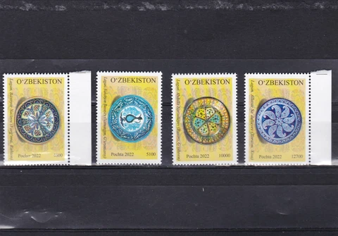 Uzbekistan mnh set ceramic trays 2022 Cover