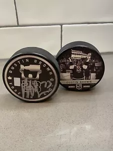 Dustin Brown #23 Retirement Night Los Angeles Kings LA Autographed Hockey Puck - Picture 1 of 3