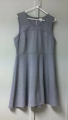 Merona Women's Size XL Gray Dress Stretch Casual Sleeveless Flare Fit Scoop Neck — 第 1/4 张图片
