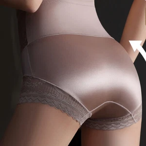 Paquete de 2 Sexy Mujer Bragas de Satén Cintura Alta Control Abdomen Ropa Interior Lencería - Imagen 1 de 9