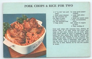 Postkarte Schweinekoteletts & Reis für zwei Rezepte - Bild 1 von 3