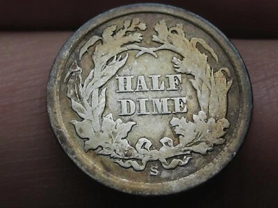 Media moneda de diez centavos S Seated Liberty 1865 - buenos/en muy buen estado detalles Foto 1 de 4