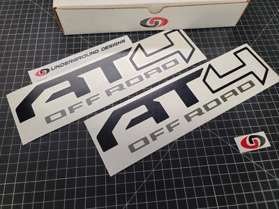 AT4 Decals (2pk) Bedside Fender Off Road Stickers Fits 2019-25 GMC Sierra Canyon - Image 1 of 3