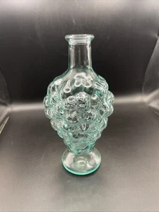 Modder Italy Blue Green Grape Wine Decanter Glass W/ Cork Top Barware 8” Kitchen - Picture 1 of 11