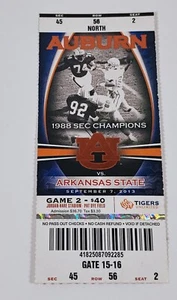 2013 Auburn Tigers Vs Arkansas State Football Ticket Stub - Picture 1 of 4