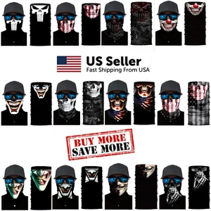 MASCHERA VISO Bandana Balaclava Copertura Viso Biker Gaiters - Foto 1 di 17
