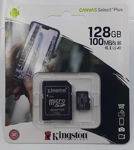 Kingston 128GB 100MB Micro SD W/ Adapter - Picture 1 of 2