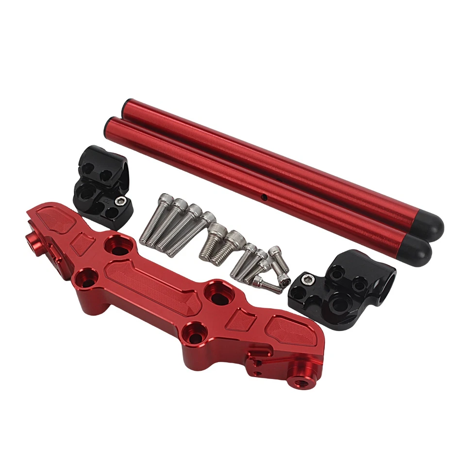 For Kawasaki Ninja 650R ER6F 06-16 CLIPON ADAPTER PLATE & Handlebar Kit CNC Red Foto 1 de 4