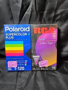 Polaroid Supercolor Plus Video Cassette Tape VHS T-120 & Rca T120. Sealed 2cntr7 - Picture 1 of 1