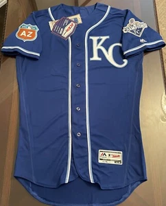 Rare 2015 WS KC Royals Authentic On-Field Majestic 2016 Spring Jersey 40/M - Picture 1 of 13