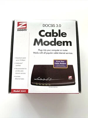 New Zoom Cable Modem Docsis 3.0 172 Mbps Speed - Model 5341-02-00H - Image 1 of 4