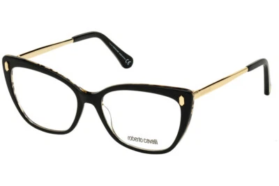 Gafas de plástico negro Roberto Cavalli RC5110 005 54-16-140 Cat Eye RC 5110 RX Foto 1 de 4