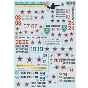 Print Scale 72-457 Decal 1:72 Russian Air Forces Losses in 2022 Ukraine Invasion - Bild 1 von 24