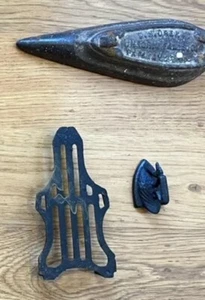 Mini Gusseisen flache traurige Eisen & Untersetzer antik primitive Sammlung - Bild 1 von 3