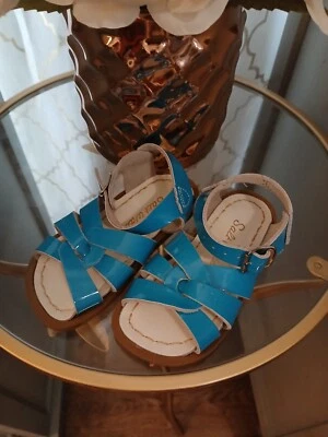 NEW Salt Water Toddler Sandals Size 6 Shiny Blue for boy or girl - Image 1 of 4