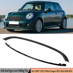 Upper +Lower Grille Hood Molding Trim Set For 2007-2015 Mini Cooper R55/56/58/59 - Picture 1 of 17